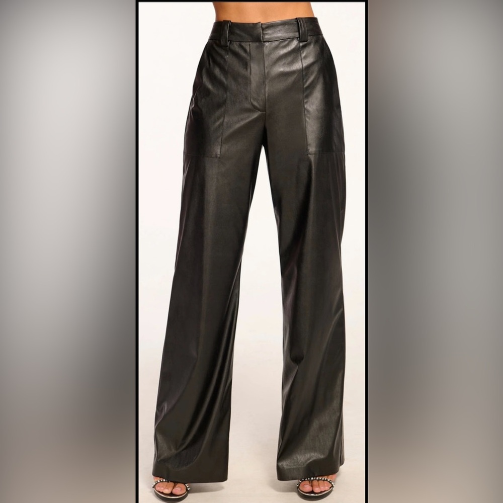 NWOT Ramy Brook, Jace High Rise, Wide Leg, Faux Leather Pants